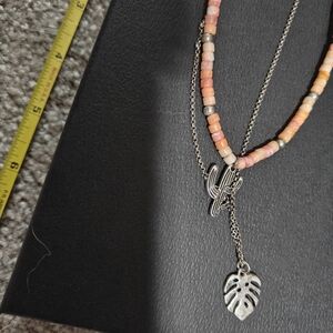 Beaded Necklace with Silver Charms